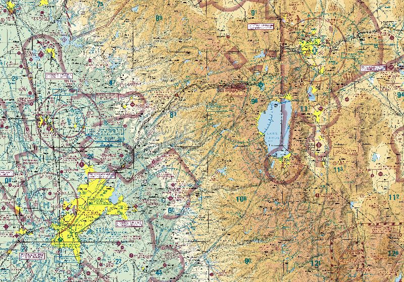 FAA sectional covering Sacramento Mather to Reno/Tahoe