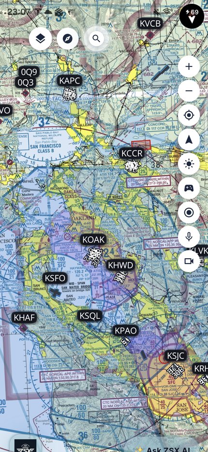 ZSX on Android — VFR sectional